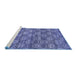 Sideview of Machine Washable Abstract Blue Contemporary Rug, wshcon1299blu