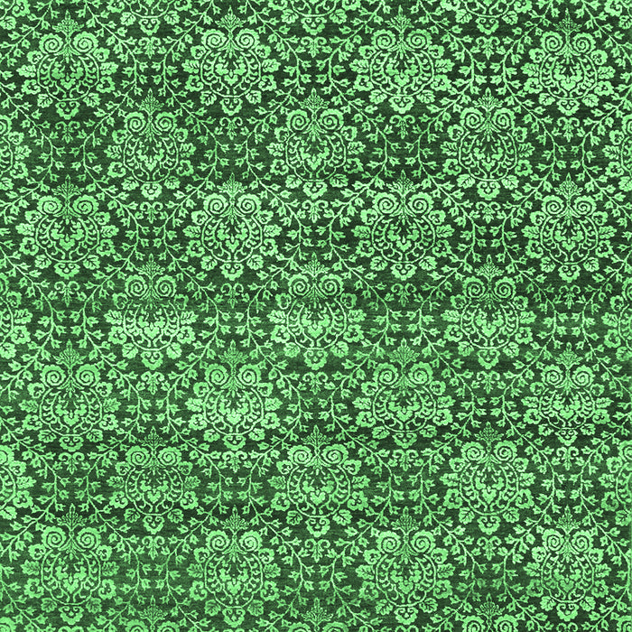 Machine Washable Abstract Emerald Green Contemporary Area Rugs, wshcon1299emgrn