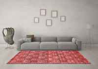 Machine Washable Abstract Red Contemporary Rug, wshcon1299red