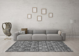 Machine Washable Abstract Gray Contemporary Rug in a Living Room,, wshcon1299gry