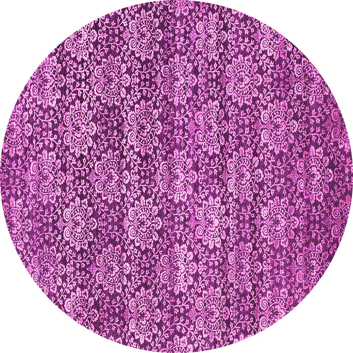 Round Machine Washable Abstract Pink Contemporary Rug, wshcon1299pnk