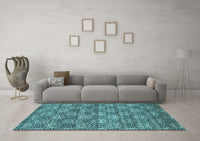 Machine Washable Abstract Light Blue Contemporary Rug, wshcon1299lblu