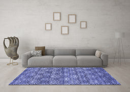Machine Washable Abstract Blue Contemporary Rug in a Living Room, wshcon1299blu