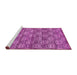 Sideview of Machine Washable Abstract Pink Contemporary Rug, wshcon1299pnk