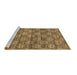 Sideview of Machine Washable Abstract Brown Contemporary Rug, wshcon1299brn