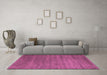 Machine Washable Abstract Pink Contemporary Rug in a Living Room, wshcon129pnk