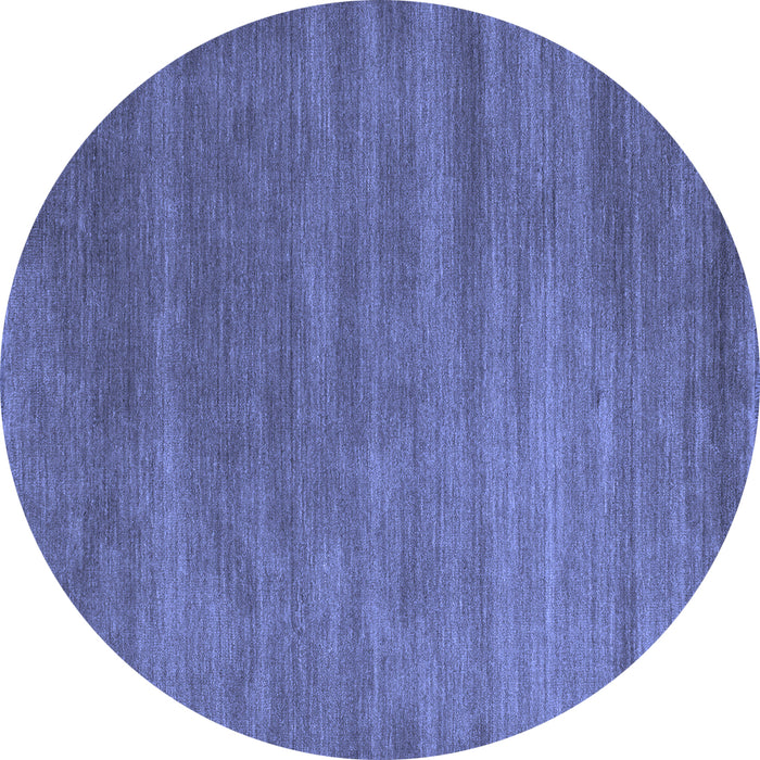 Round Abstract Blue Contemporary Rug, con129blu