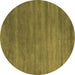 Round Abstract Brown Contemporary Rug, con129brn