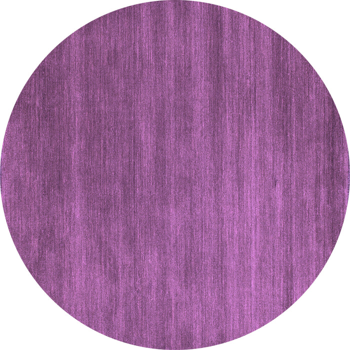 Round Machine Washable Abstract Purple Contemporary Area Rugs, wshcon129pur