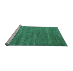 Sideview of Machine Washable Abstract Light Blue Contemporary Rug, wshcon129lblu