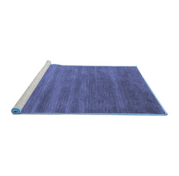 Sideview of Machine Washable Abstract Blue Contemporary Rug, wshcon129blu