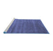 Sideview of Machine Washable Abstract Blue Contemporary Rug, wshcon129blu