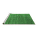 Sideview of Machine Washable Abstract Emerald Green Contemporary Area Rugs, wshcon129emgrn