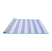 Sideview of Machine Washable Solid Blue Modern Rug, wshcon12blu