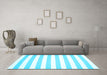 Machine Washable Solid Light Blue Modern Rug in a Living Room, wshcon12lblu