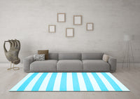 Machine Washable Solid Light Blue Modern Rug, wshcon12lblu