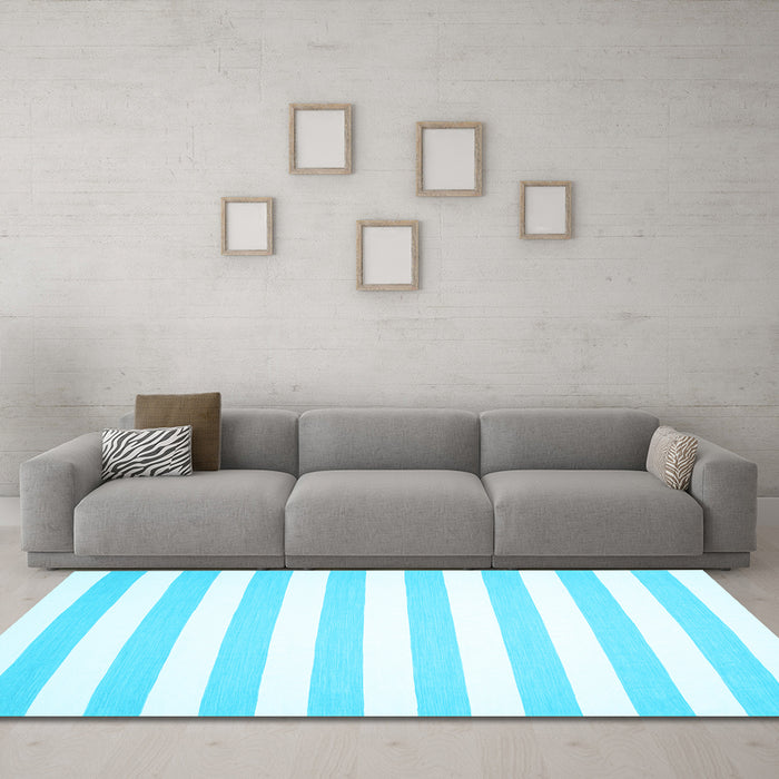 Machine Washable Solid Light Blue Modern Rug in a Living Room, wshcon12lblu