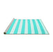 Sideview of Machine Washable Solid Turquoise Modern Area Rugs, wshcon12turq