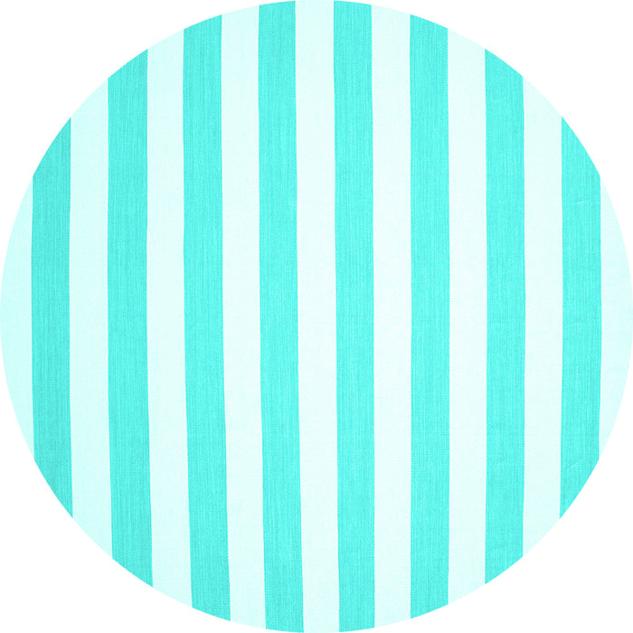 Round Machine Washable Solid Turquoise Modern Area Rugs, wshcon12turq