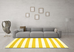 Machine Washable Solid Yellow Modern Rug in a Living Room, wshcon12yw