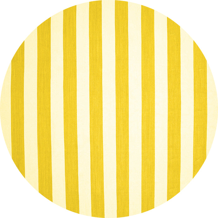 Round Solid Yellow Modern Rug, con12yw