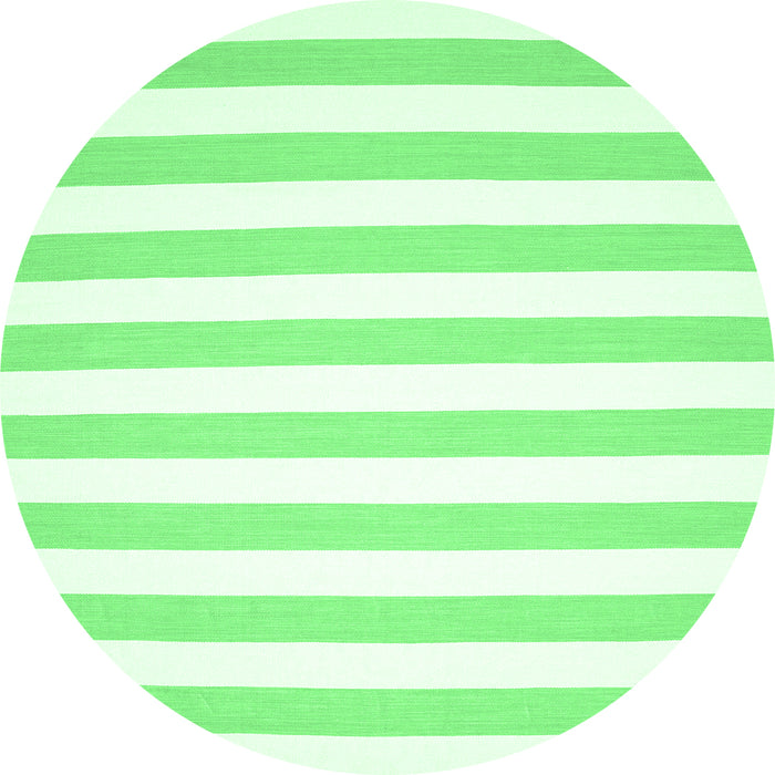 Round Machine Washable Solid Emerald Green Modern Area Rugs, wshcon12emgrn