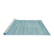 Serging Thickness of Machine Washable Contemporary Macaw Blue Green Rug, wshcon1300