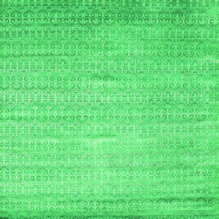 Serging Thickness of Abstract Green Contemporary Rug, con1300grn