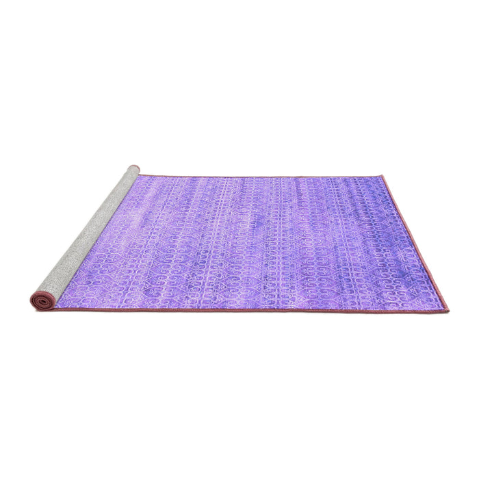 Sideview of Machine Washable Abstract Purple Contemporary Area Rugs, wshcon1300pur