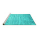 Sideview of Machine Washable Abstract Turquoise Contemporary Area Rugs, wshcon1300turq