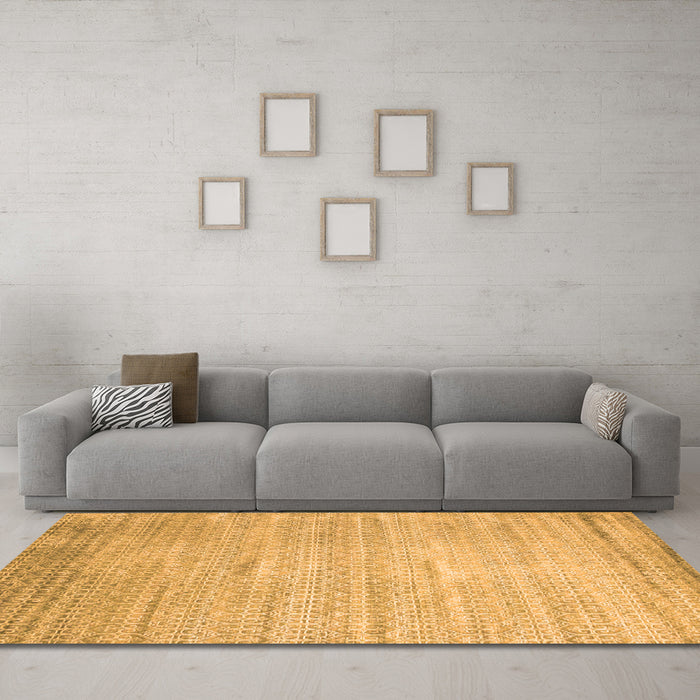Machine Washable Abstract Orange Contemporary Area Rugs in a Living Room, wshcon1300org