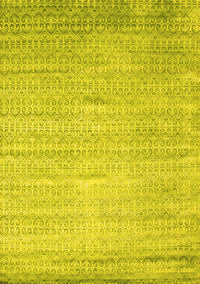 Abstract Yellow Contemporary Rug, con1300yw