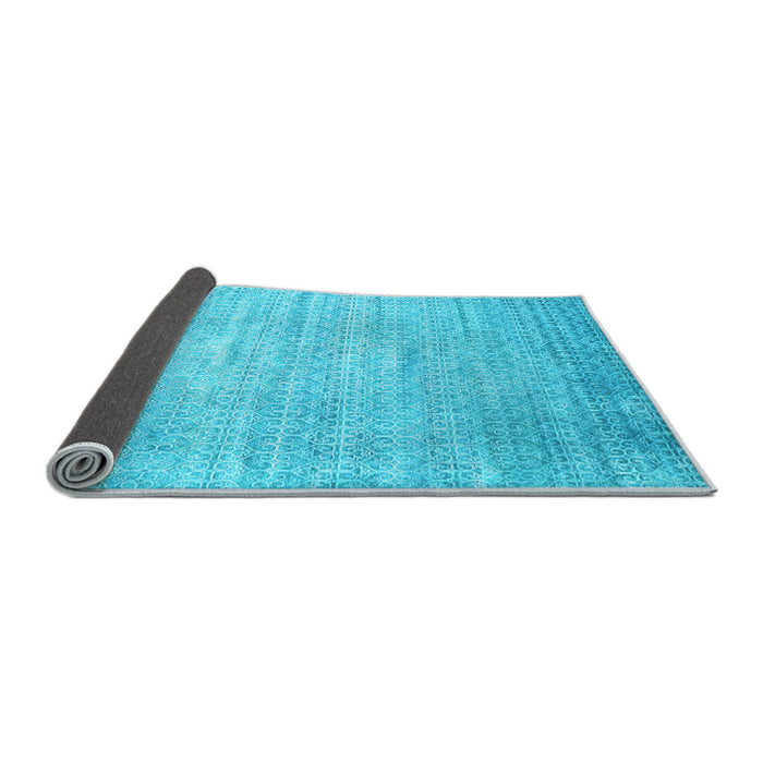 Sideview of Abstract Light Blue Contemporary Rug, con1300lblu