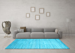 Machine Washable Abstract Light Blue Contemporary Rug in a Living Room, wshcon1300lblu