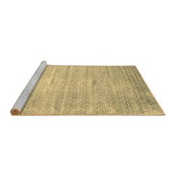 Sideview of Machine Washable Abstract Brown Contemporary Rug, wshcon1300brn