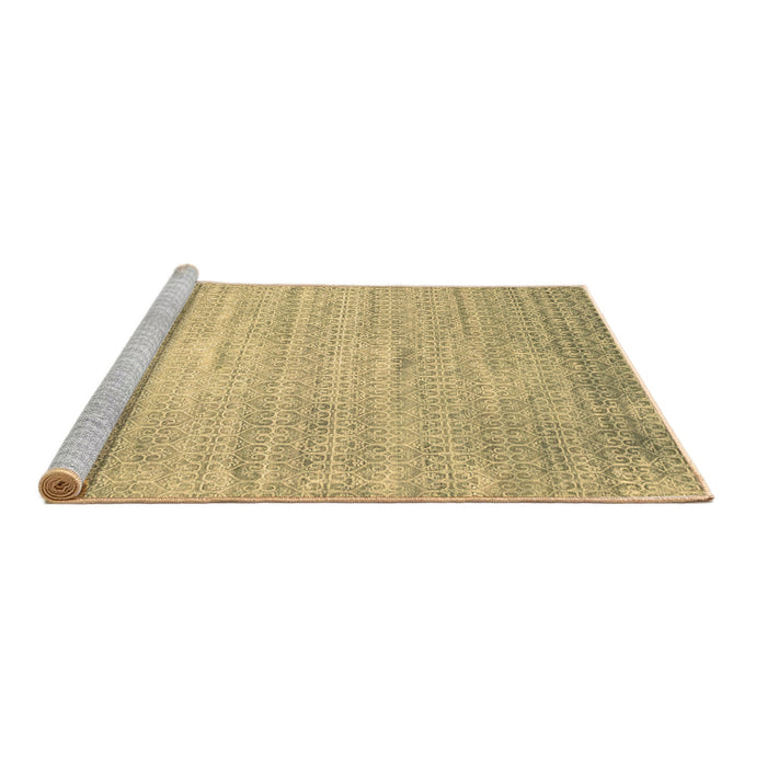 Sideview of Machine Washable Abstract Brown Contemporary Rug, wshcon1300brn