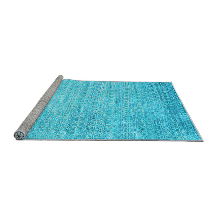 Sideview of Machine Washable Abstract Light Blue Contemporary Rug, wshcon1300lblu