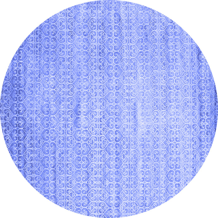 Round Abstract Blue Contemporary Rug, con1300blu
