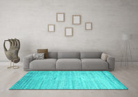 Machine Washable Abstract Turquoise Contemporary Rug, wshcon1300turq