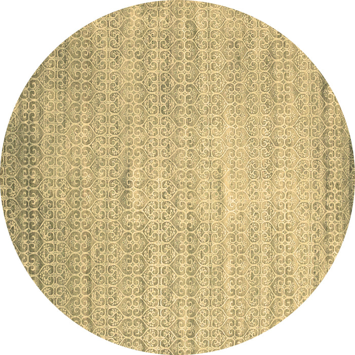 Round Abstract Brown Contemporary Rug, con1300brn