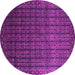 Round Abstract Pink Contemporary Rug, con1301pnk