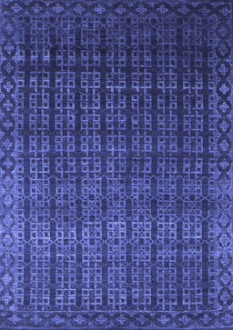 Abstract Blue Contemporary Rug, con1301blu