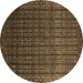 Round Machine Washable Abstract Brown Contemporary Rug, wshcon1301brn