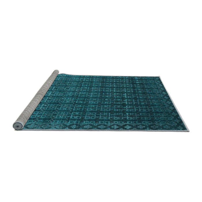 Sideview of Machine Washable Abstract Light Blue Contemporary Rug, wshcon1301lblu