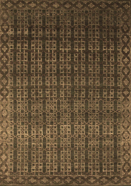 Abstract Brown Contemporary Rug, con1301brn