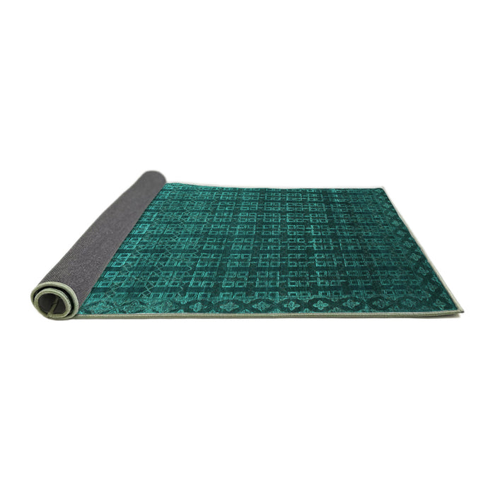 Sideview of Abstract Turquoise Contemporary Rug, con1301turq