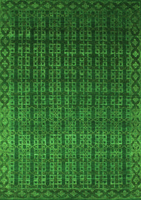 Abstract Green Contemporary Rug, con1301grn