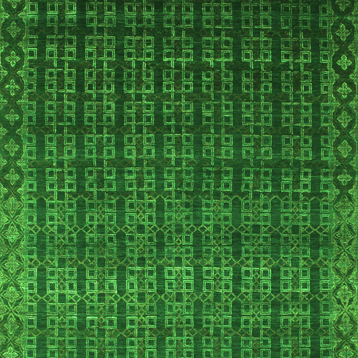 Abstract Green Contemporary Rug, con1301grn