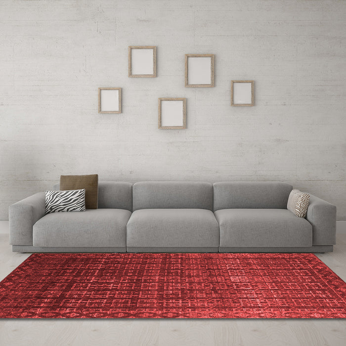 Contemporary Red Washable Rugs
