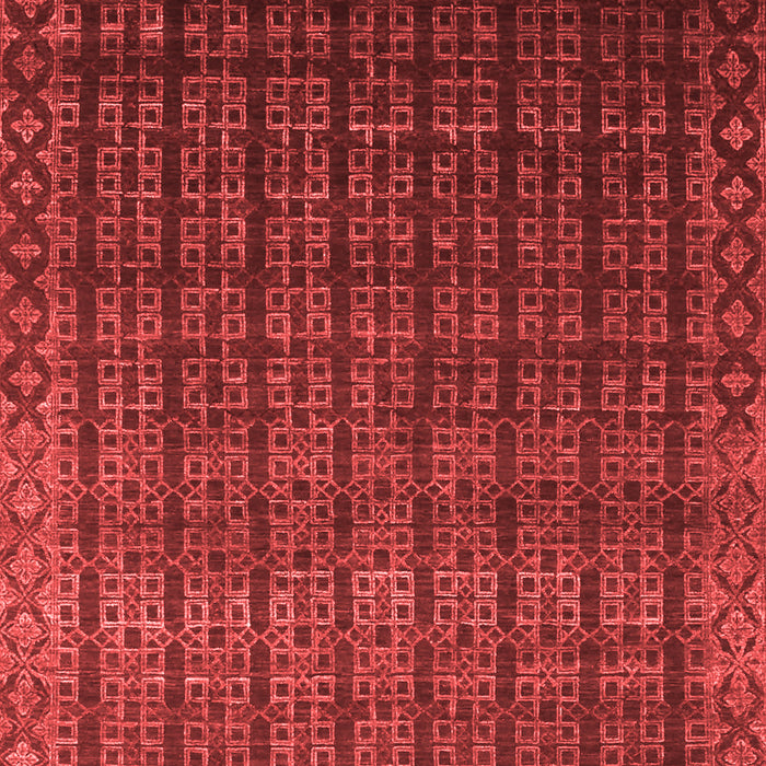 Machine Washable Abstract Red Contemporary Rug, wshcon1301red